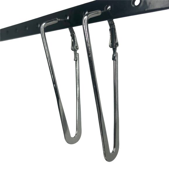 Silver V Hoop Earrings - Picture 2 of 3